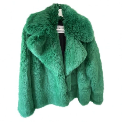 Pre-owned Msgm Green Faux Fur Coat