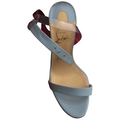 Pre-owned Christian Louboutin Blue Patent Leather Sandals