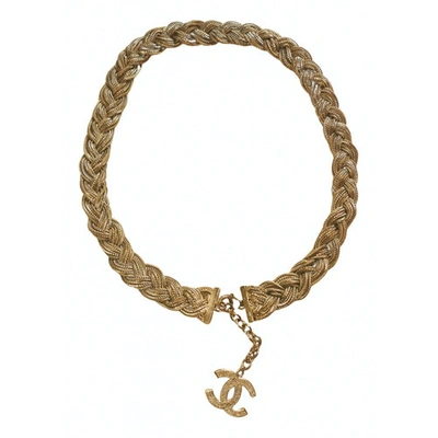 Pre-owned Chanel Cc Gold Metal Necklace