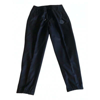 Pre-owned Moncler Blue Wool Trousers