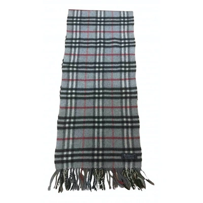 Pre-owned Burberry Grey Cashmere Scarf