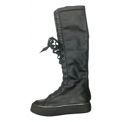 Pre-owned Max Mara Black Leather Boots