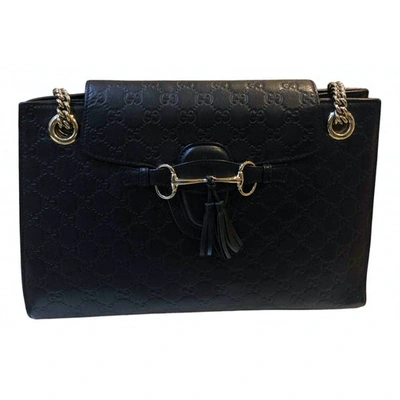 Pre-owned Gucci Emily Black Leather Handbag
