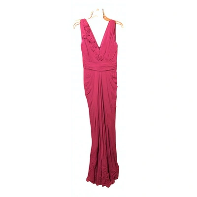 Pre-owned Badgley Mischka Silk Maxi Dress In Pink