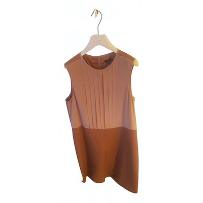 Pre-owned Raoul Leather Mid-length Dress In Camel