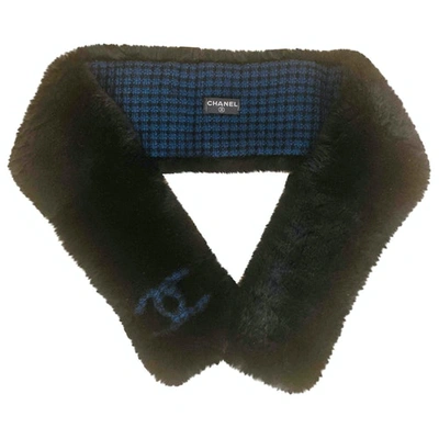 Pre-owned Chanel Black Rabbit Scarf