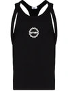 Gmbh Multi-strap Logo-print Cotton-blend Tank Top In Black