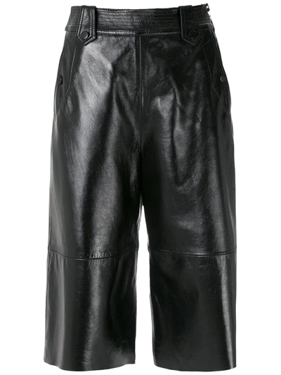 Nk Leather Cropped Trousers In Black