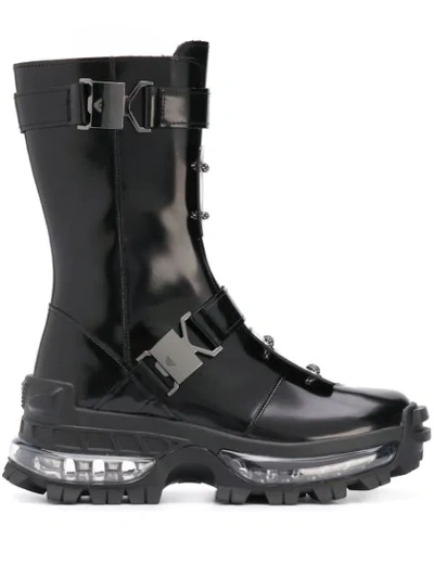 Emporio Armani Bubble Sole Winter Boots In Black