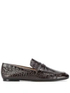 JOSEPH CROC-EFFECT EMBOSSED LOAFERS