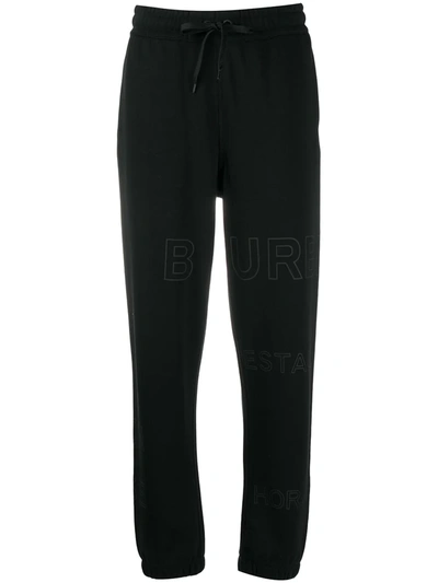 Burberry Tonal Logo Jogging Trousers In 黑色