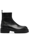 ANN DEMEULEMEESTER FLAT LEATHER ANKLE BOOTS