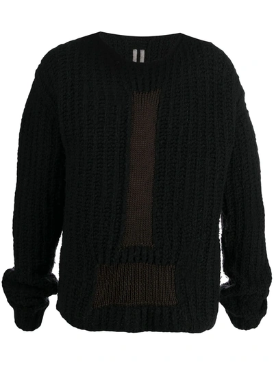 Rick Owens Chunky Knit Cardigan In Black