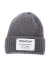 Dondup Logo-patch Beanie In Grey