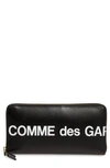 Comme Des Garçons Huge Logo Long Zip Wallet In Black