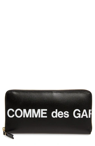 Comme Des Garçons Huge Logo Long Zip Wallet In Black