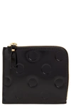 COMME DES GARÇONS COMME DES GARÇONS WALLETS DOT EMBOSSED ZIP AROUND LEATHER WALLET,SA3100NE