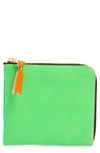 Comme Des Garçons Super Fluo Half Zip Wallet In Blue/green