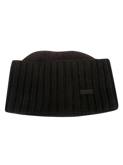 Saint Laurent Ribbed Beanie In Black