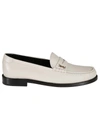 Saint Laurent Lambskin Penny Loafers In Pearl
