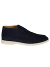 Loro Piana Men's Open Walk Stretch Knit Slip-on Shoes In Blue Navy