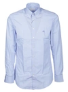 Etro Embroidered-logo Button-down Shirt In Azzurro