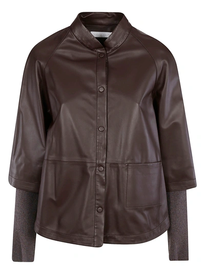 Fabiana Filippi Buttoned Leather Jacket In Brown | ModeSens