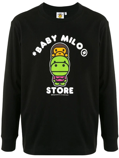 *baby Milo® Store By *a Bathing Ape® Graphic-print Cotton T-shirt In Black