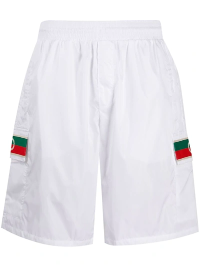 Gucci Web-trimmed Swim Shorts In White