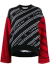 Givenchy Black & Red Wool Chain Sweater In Black