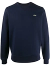 Lacoste Live Cotton Fleece Sweatshirt Navy Blue In Blue