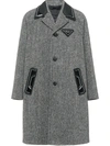 PRADA RUBBER DETAIL DONEGAL MIDI COAT