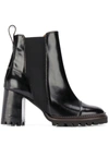 SEE BY CHLOÉ CHUNKY SLIP-ON LEATHER BOOTS