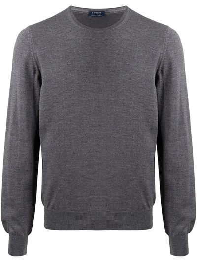 Barba Napoli Virgin Wool Crew-neck Jumper In Grey