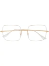 Ray Ban Oversize Square Frame Glasses In Gold