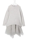 BRUNELLO CUCINELLI TWO-PIECE TULLE JUMPER DRESS