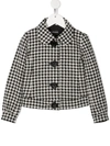 EMPORIO ARMANI BUTTON-UP HOUNDSTOOTH FITTED JACKET
