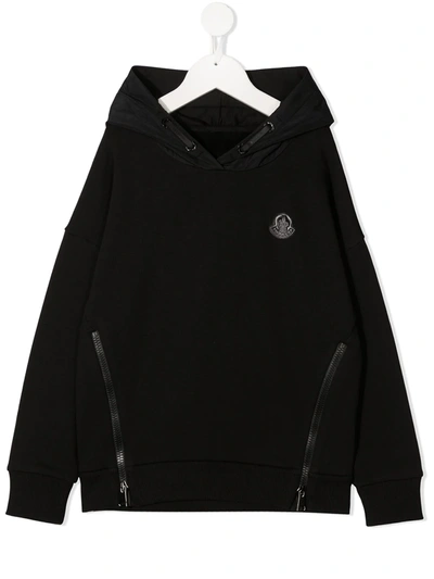 Moncler Kids' Long Sleeve Zipped Sweatshirt In Black
