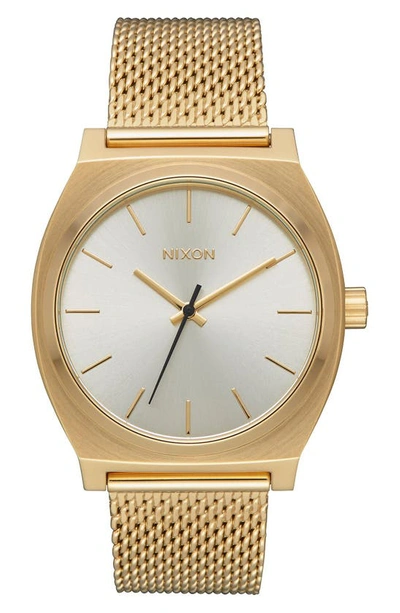 Nixon Time Teller Milanese All Gold And Cream Watch In Gold/ Cream/ Gold