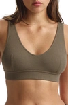 Commando Luxury Rib Bralette In Moss