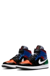 Jordan 1 Mid Se Sneaker In Black/ Red/ Hyper Royal