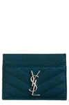 SAINT LAURENT MONOGRAM LEATHER CREDIT CARD CASE,423291BOW02