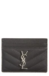 SAINT LAURENT MONOGRAM LEATHER CREDIT CARD CASE,423291BOW02