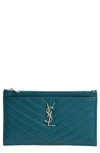 SAINT LAURENT MONOGRAM MATELASSE LEATHER POUCH,636312BOW02