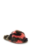 Sorel Go Mail Run Faux Fur Slide Slipper In Sage