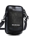 BALENCIAGA BLACK LEATHER SHOULDER BAG,24C2559F-AAE3-15B0-3CC2-15F1EE18C66B