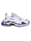 Balenciaga White And Lilac Triple S Sneaker