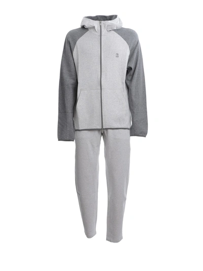 Brunello Cucinelli White Cotton Jumpsuit In Grey