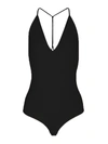Bottega Veneta Plunge Neck Bodysuit In Black