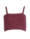 ALEXANDRA GOLOVANOFF BURGUNDY CASHMERE TUBE CROP TOP,94FE9F8F-7FFD-6D8C-8FF7-F76B69BDFA06